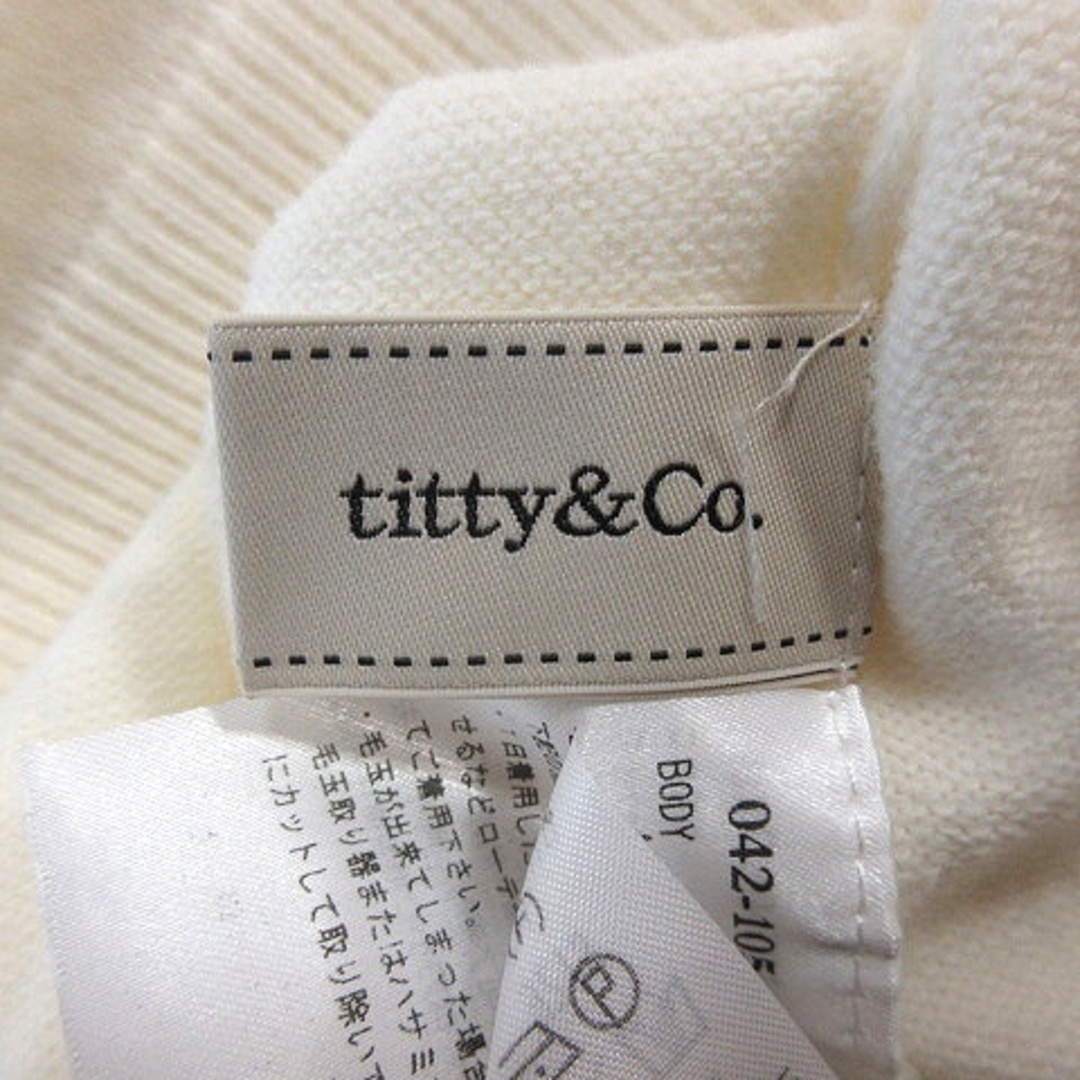 titty&co(ティティアンドコー)のティティー&コー ニットセーター タートルネック 五分袖 F アイボリー 白 レディースのトップス(ニット/セーター)の商品写真