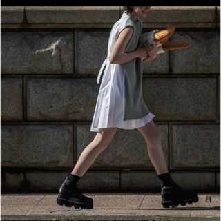 タグ付き!新品未使用!【sacai】コットン ニット ベルト付き ワンピース