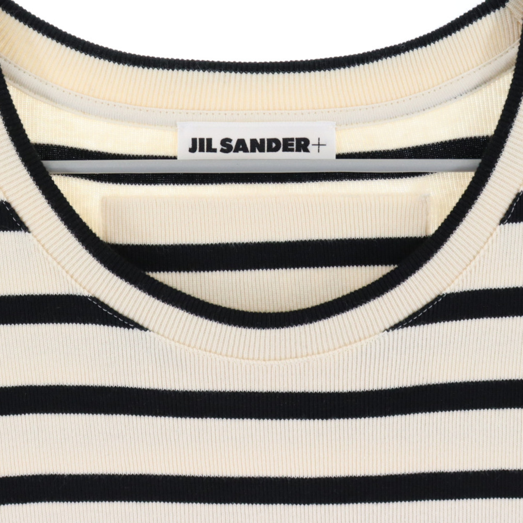 JIL SANDER ジル・サンダー カットソー トップス ホワイト 白 36(S) プルオーバー ギャザーネック ノースリーブ フラワー レース おしゃれ シンプル 着回し 【レディース】【美品】