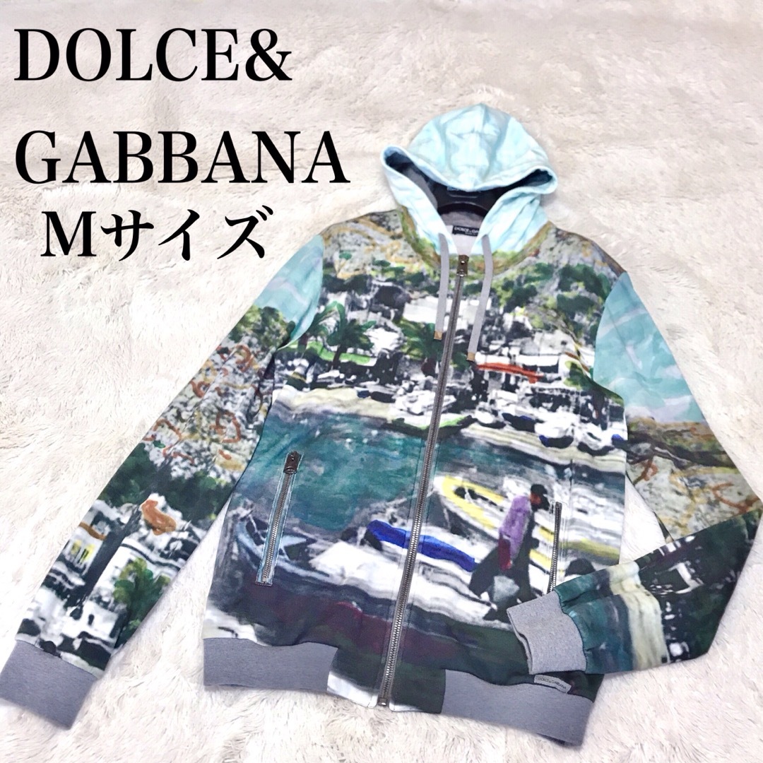 希少  DOLCE＆GABBANA 総柄 ZIP パーカー フーディ トレーナーみららショップドルガバ