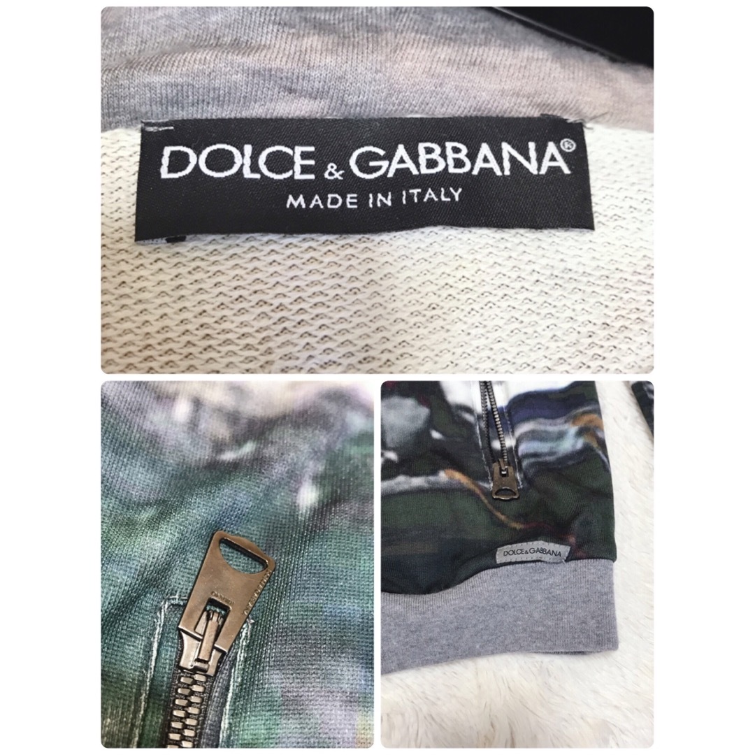 希少 DOLCE&GABBANA 総柄 ZIP パーカー フーディ トレーナー