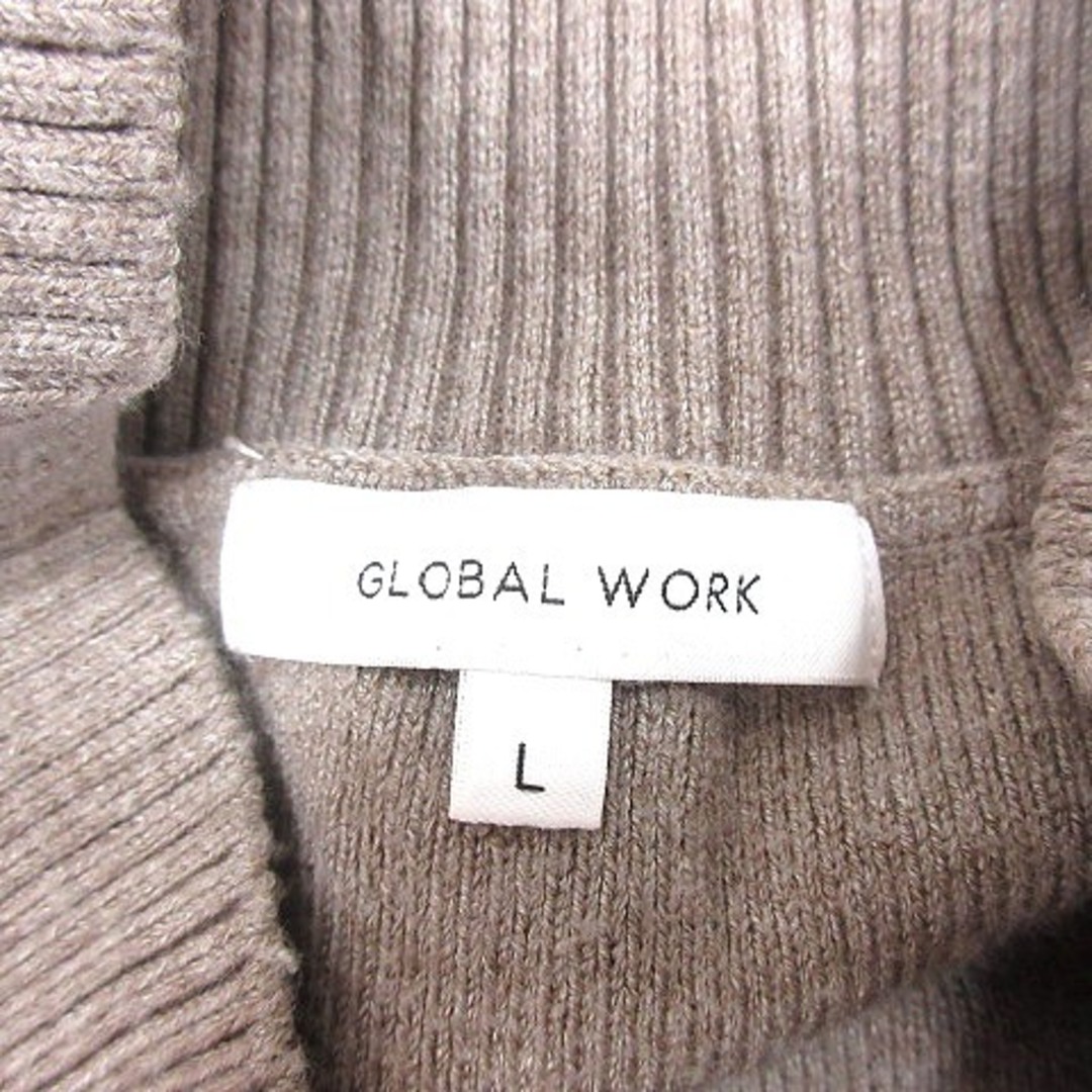 GLOBAL WORK(グローバルワーク)のグローバルワーク ニットセーター ハイネック ドロップショルダー 長袖 L 茶 レディースのトップス(ニット/セーター)の商品写真