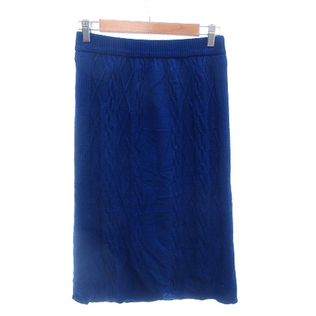 NATURAL BEAUTY BASIC(ナチュラルビューティーベーシック)のナチュラルビューティーベーシック タイトスカート ミモレ ロング ケーブル 青 レディースのスカート(ロングスカート)の商品写真