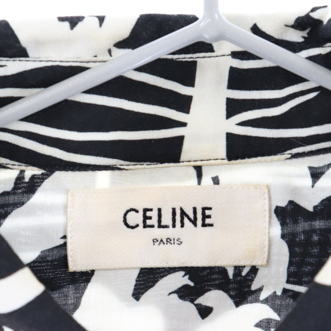 CELINE セリーヌ 21SS by Hedi Slimane ドラッグストアカラーパームツリープリント クラシック長袖シャツ 2C028466M ブラック