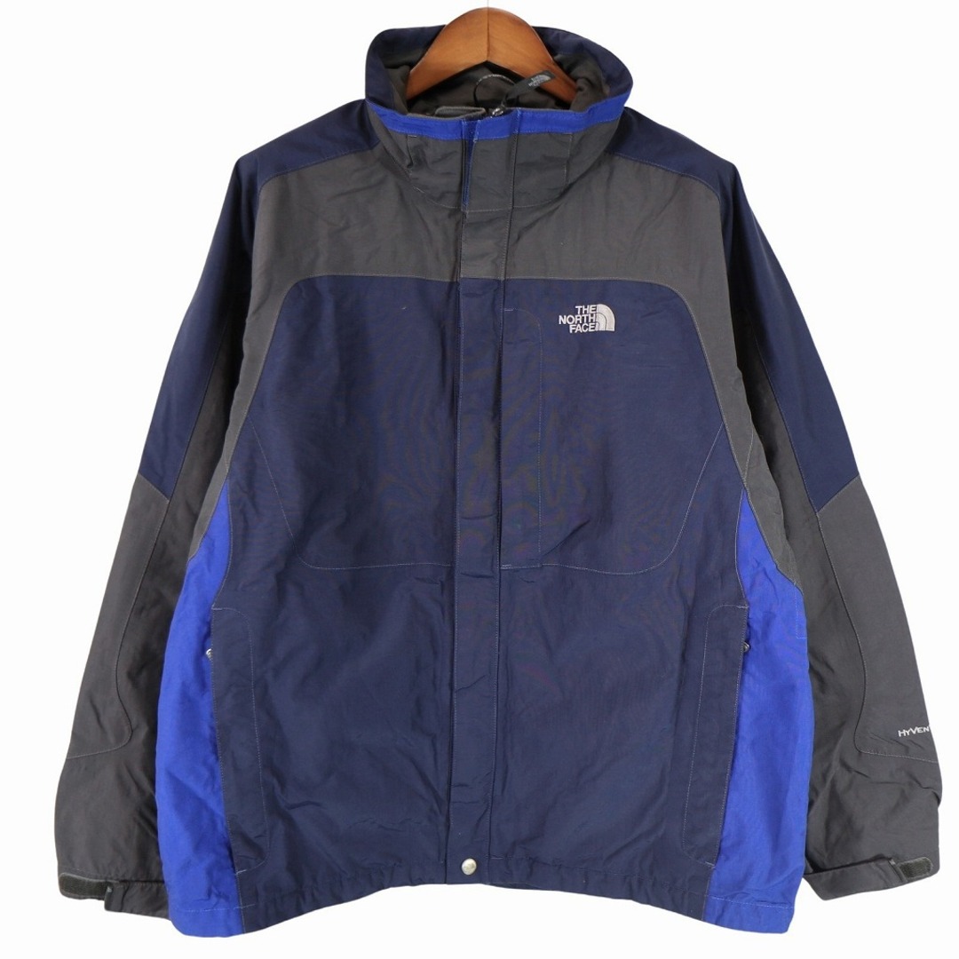 THE NORTH FACE ノースフェイス HYVENT ナイロンジャケット アウトドア キャンプ アウター 登山 ネイビー (メンズ XL)   O4220