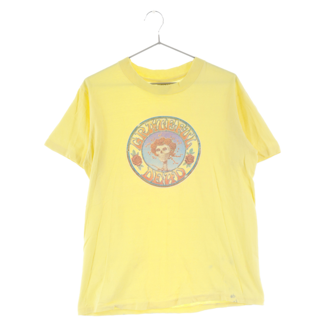 VINTAGE ヴィンテージ 70～80S VINTAGE HANES Grateful Dead Skull&Rose ヴィンテージ ヘインズ グレイトフルデッド スカル&ローズ プリント半袖Tシャツ イエロー43センチ袖丈