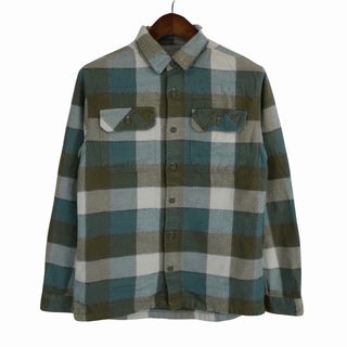 パタゴニア(patagonia)のpatagonia パタゴニア 長袖シャツ アウトドア キャンプ 防寒 登山 チェック柄 グリーン (メンズ S) 中古 古着 O4237(シャツ)