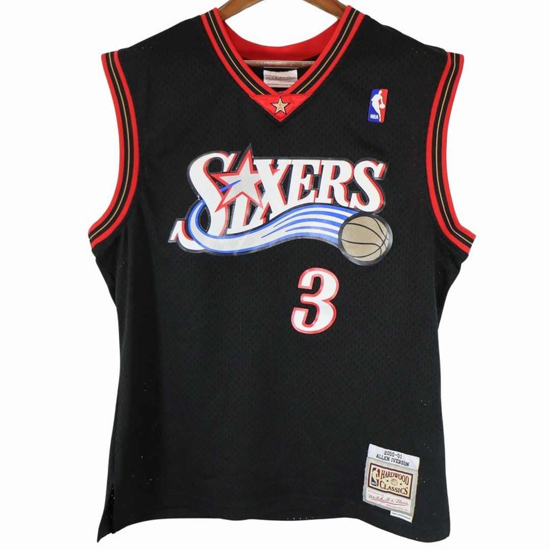 Mitchel & Ness NBA フィラデルフィアセブンティシクサーズ ゲームタンク スポーツ プロチーム ブラック (メンズ L)   O4261