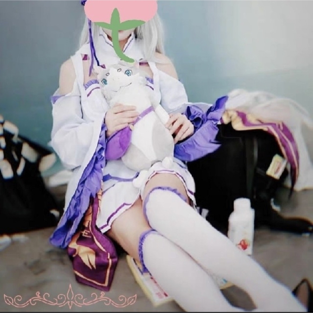 P⑤2 リゼロ 異世界 エミリア コスプレ Emilia レディース マント 7