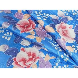 平和屋-こころ店■上質な色無地 草花丸地紋 四君子 金色 着丈167cm 裄丈65.5cm 正絹 逸品 A-ta5305