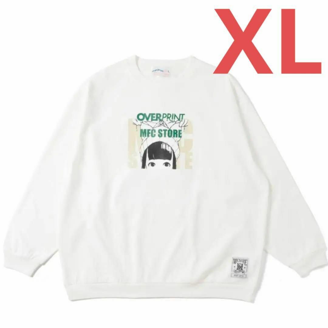 白XL OVERPRINT x MFC STORE L/S TEE 古塔つみ