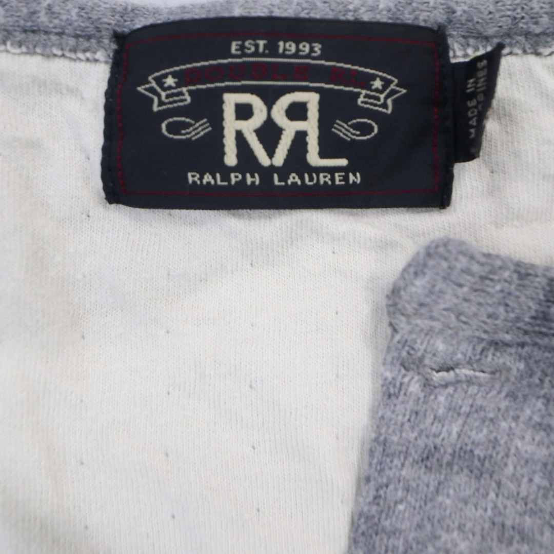 RRL(ダブルアールエル)のRRL ダブルアールエル ヘンリーネック 長袖Ｔシャツ アメカジ カジュアル グレー (メンズ M) 中古 古着 O4311 メンズのトップス(Tシャツ/カットソー(七分/長袖))の商品写真