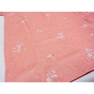 平和屋-こころ店■上質な色無地 草花丸地紋 四君子 金色 着丈167cm 裄丈65.5cm 正絹 逸品 A-ta5305