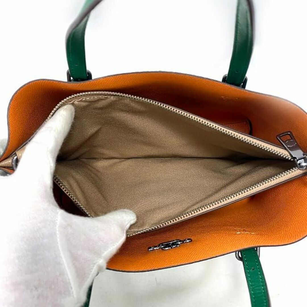 COACH - コーチ 2way バッグ グリーン ベージュ 未使用の通販 by