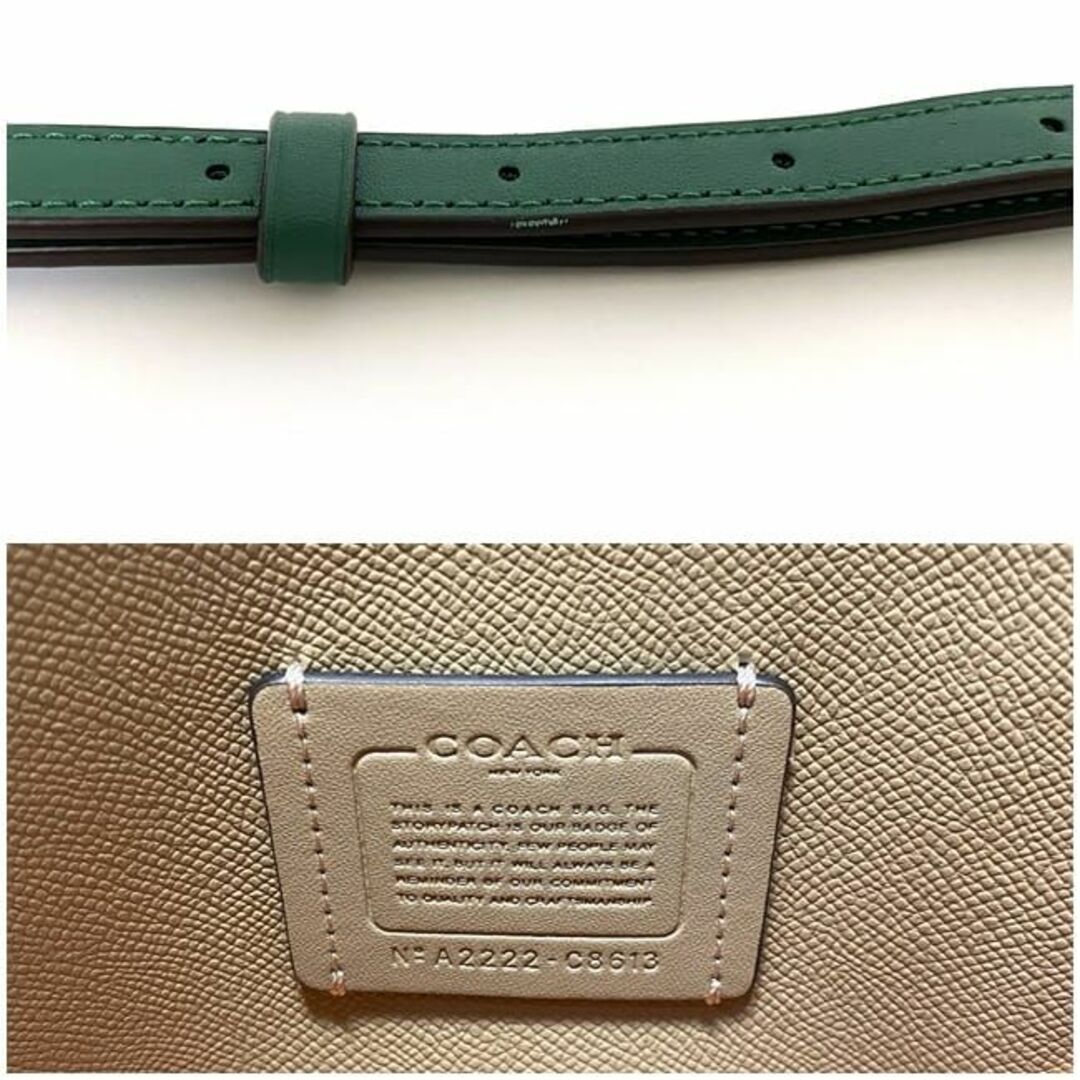 COACH - コーチ 2way バッグ グリーン ベージュ 未使用の通販 by