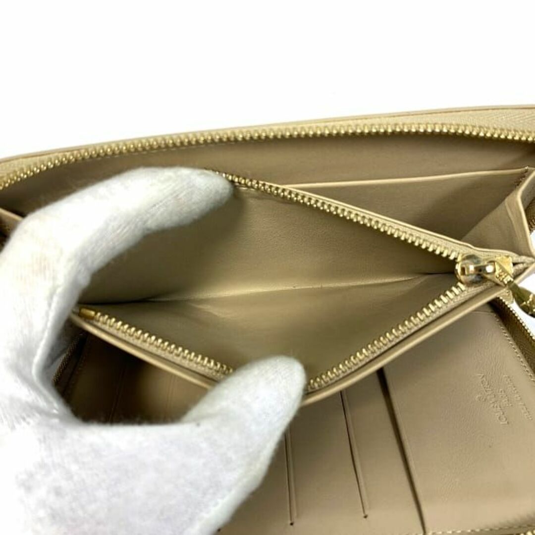 LOUIS VUITTON - ルイ ヴィトン ラウンドファスナー 長財布 ベージュの ...