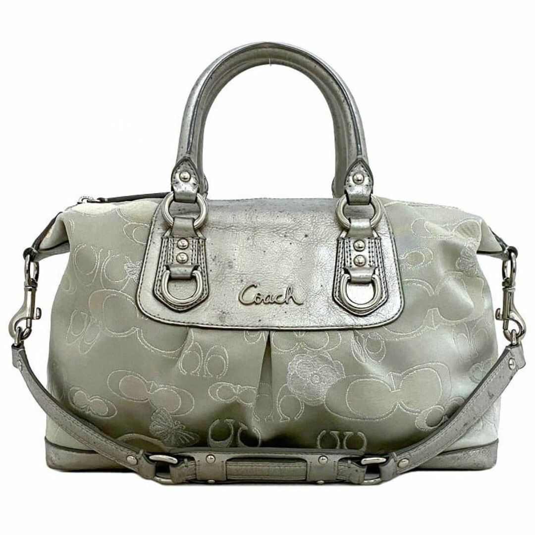 COACH - コーチ トートバッグ グレー シグネチャー レザーの通販 by