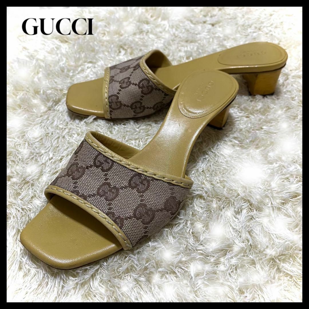 ✨即日発送✨GUCCI グッチ サンダル パンプス シマ 黄色 35 | フリマアプリ ラクマ