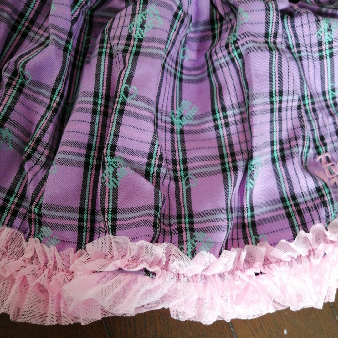 EARTHMAGIC(アースマジック)の着用1回のみ♡アースマジック♡⃛チュールフリルチェックスカート① キッズ/ベビー/マタニティのキッズ服女の子用(90cm~)(スカート)の商品写真