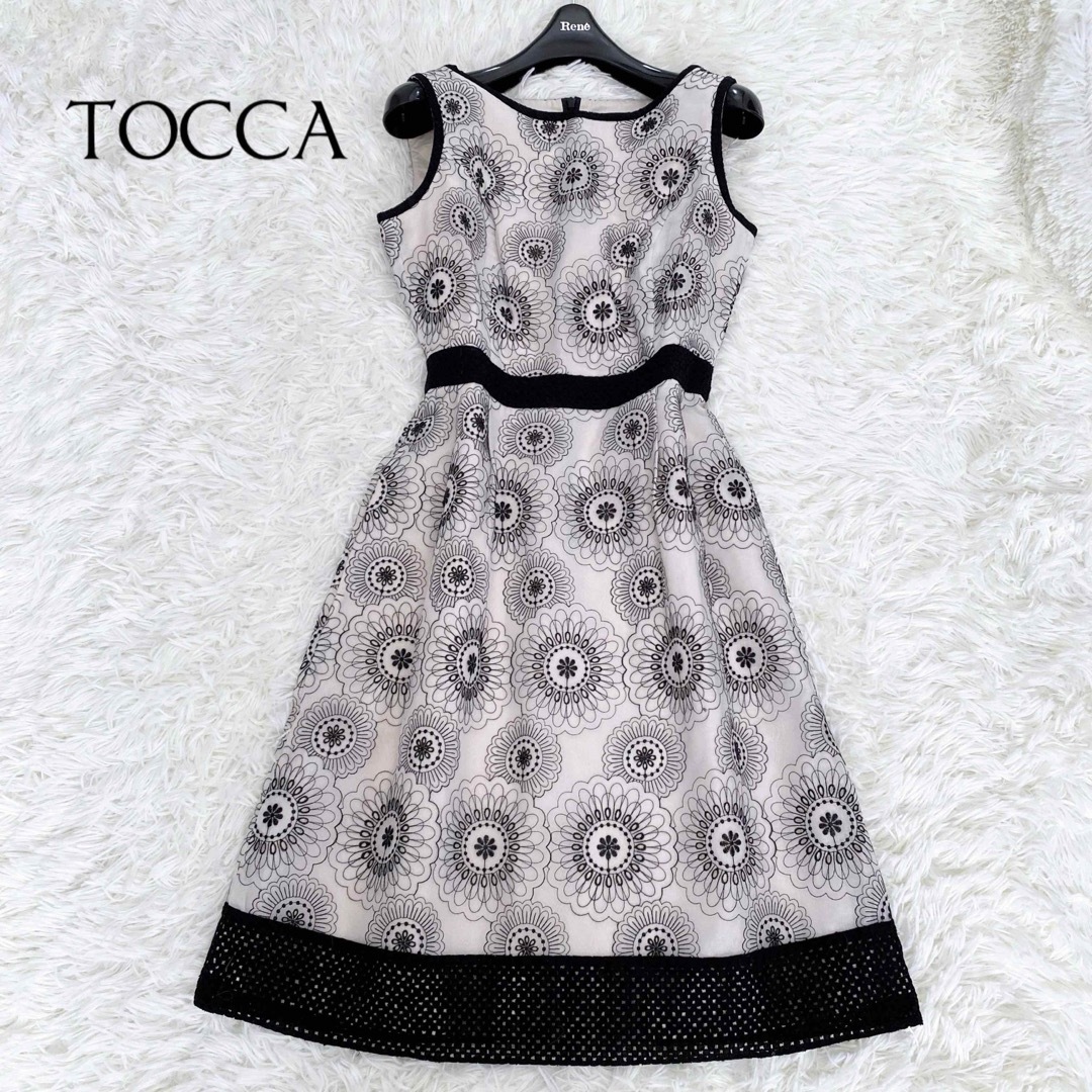 TOCCA - トッカ サークルフラワー 刺繍 花柄 レース ワンピース ドレス