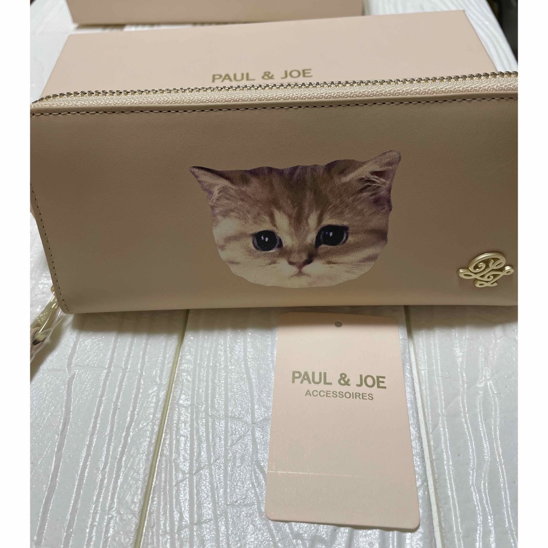 新品ポール&ジョーアクセソワズ 猫 ヌネット ラウンドジップ長財布 - 財布