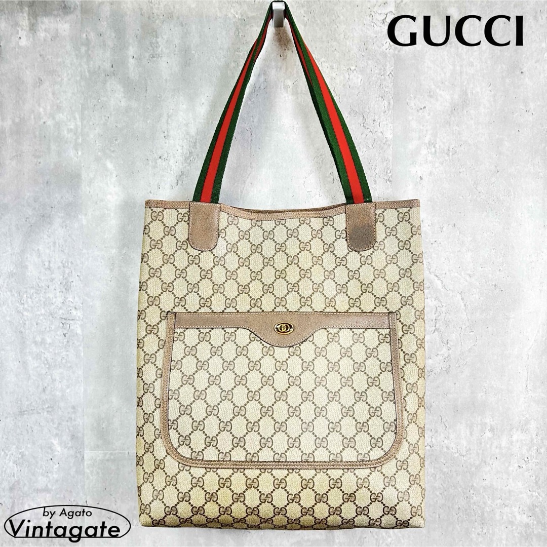 Gucci - オールドグッチ ヴィンテージ GGプラスシェリーライン