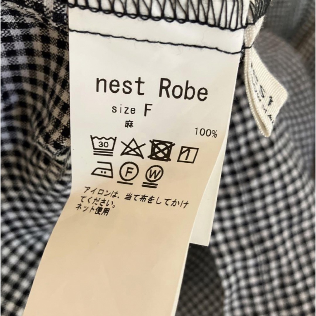 nest robe フレンチリネン　ギンガムチェック ワンピース 8