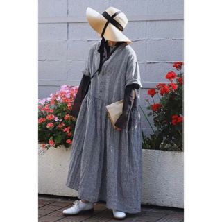 nest Robe リネン グレンチェック ワンピース