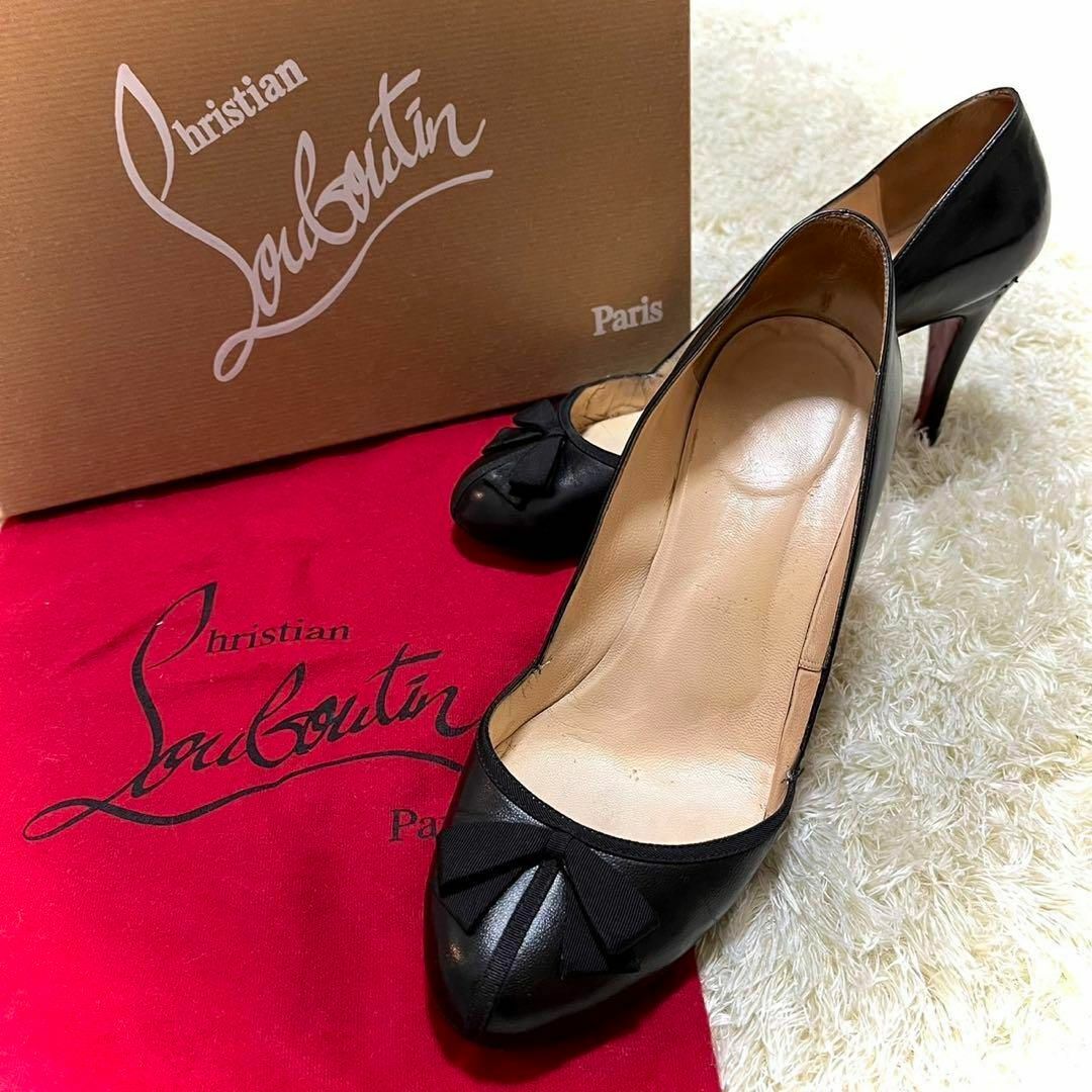 美品✨Christian Louboutin リボンパンプス　黒　24cm