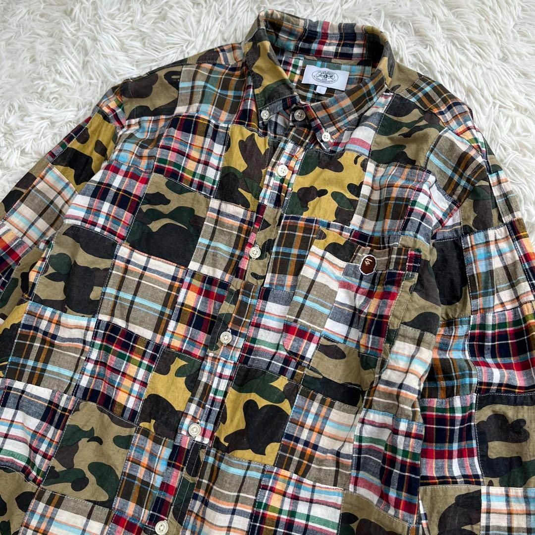 激レア】A BATHING APE☆BDシャツ 刺繍ロゴ チェック柄 - シャツ