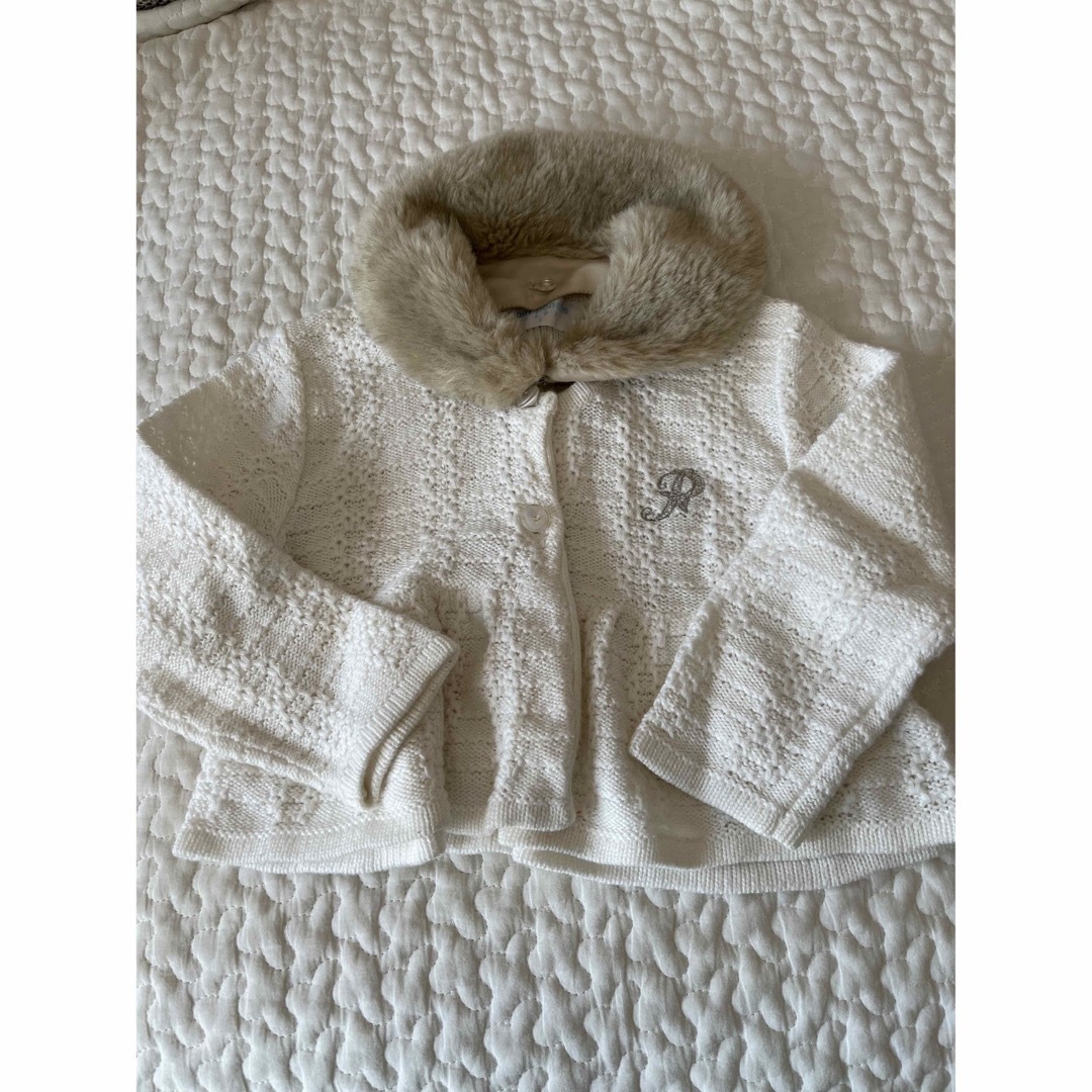 NARUMIYA INTERNATIONAL(ナルミヤ インターナショナル)のpom ponette baby ファーカーディガン キッズ/ベビー/マタニティのキッズ服女の子用(90cm~)(カーディガン)の商品写真