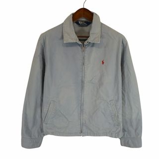 ポロラルフローレン(POLO RALPH LAUREN)の90年代 Polo by Ralph Lauren ポロバイラルフローレン スイングトップ 防寒 ワンポイント刺繡ロゴ ライトブルー (メンズ L)中古 古着 O4338(その他)