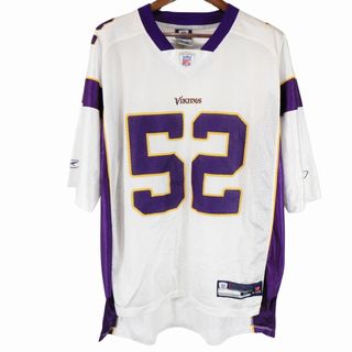 リーボック(Reebok)のReebok リーボック ゲームシャツ NFL ミネソタ・バイキングス 半袖Ｔシャツ Rbk ホワイト (メンズ XL) 中古 古着 O4351(Tシャツ/カットソー(半袖/袖なし))