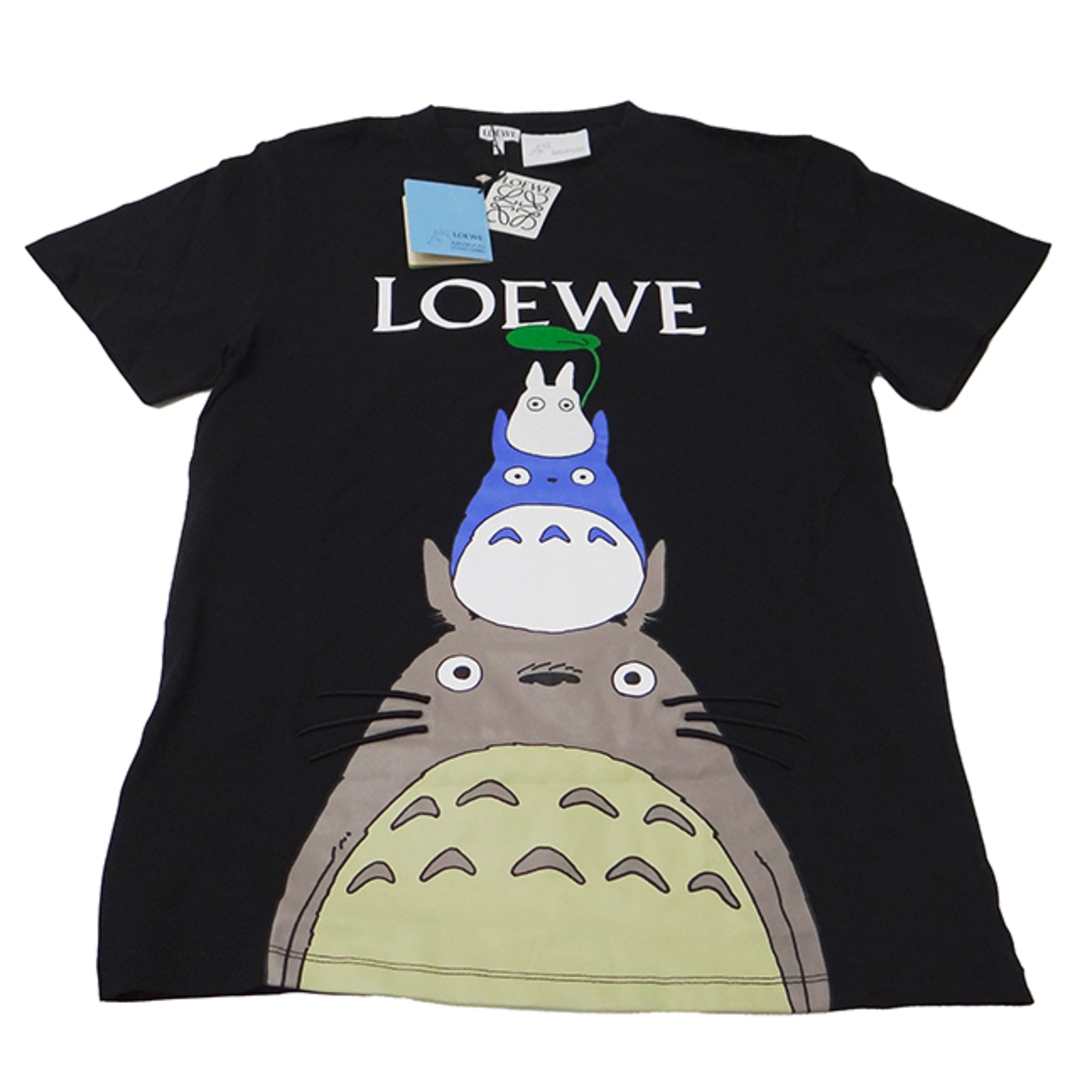 ロエベ LOEWE Tシャツ レディース ブランド 半袖Ｔシャツ  コットン ブラック トトロ S ジブリ コラボ となりのトトロ 可愛い 半袖 カジュアル