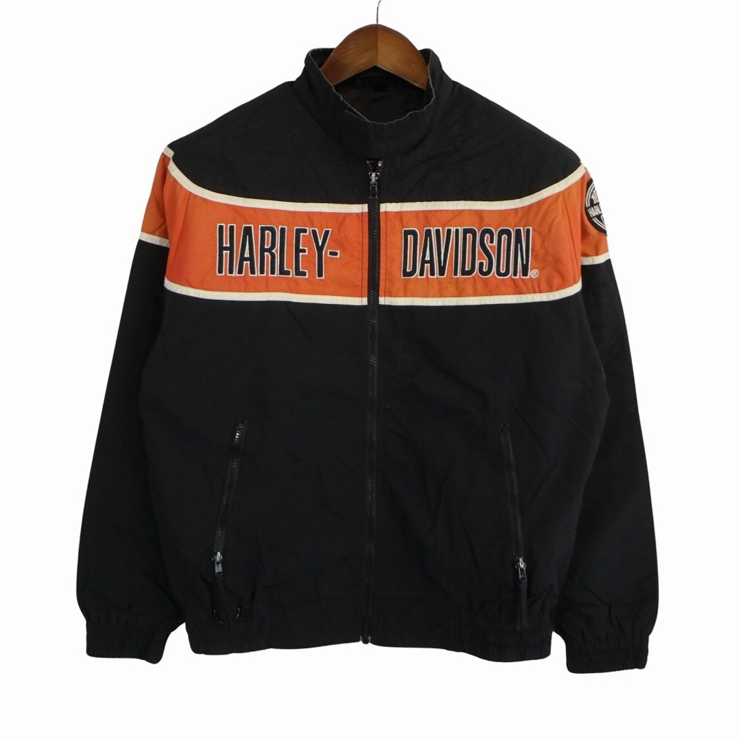 HARLEY DAVIDSON ハーレーダビッドソン ナイロンジャケット 刺繍 ブラック (メンズ XL相当)   O4394