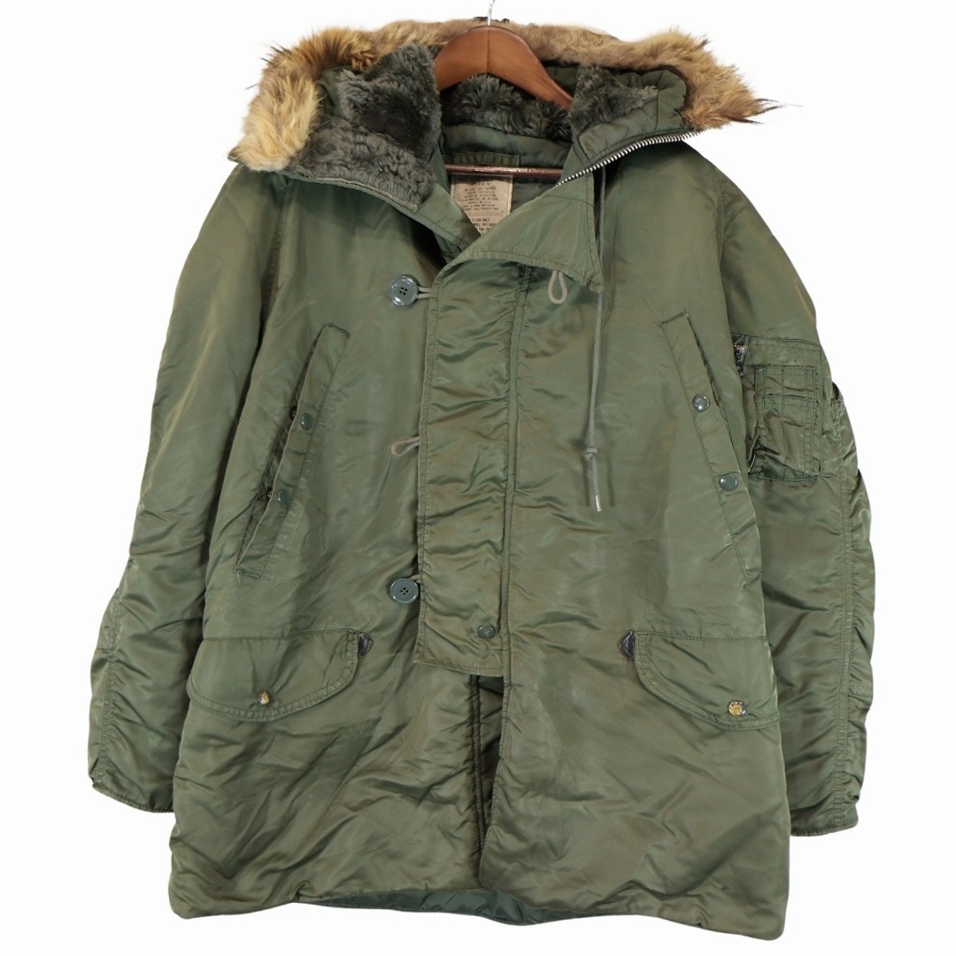 USA製 ALPHA INDUSTRIES アルファ インダストリーズ N-3B フライトジャケット ミリタリー IDEALジップ (メンズ L)   O4415