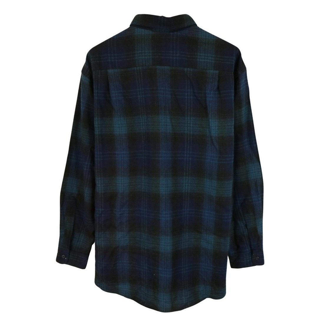 PENDLETON(ペンドルトン)の90年代 PENDLETON ペンドルトン ウール 長袖シャツ チェック ブルー (メンズ XL) 中古 古着 O4424 メンズのトップス(シャツ)の商品写真