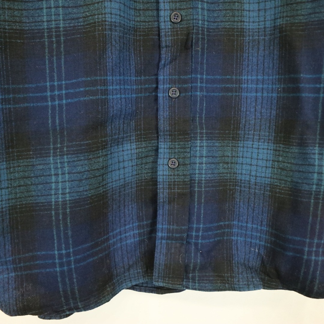 PENDLETON(ペンドルトン)の90年代 PENDLETON ペンドルトン ウール 長袖シャツ チェック ブルー (メンズ XL) 中古 古着 O4424 メンズのトップス(シャツ)の商品写真