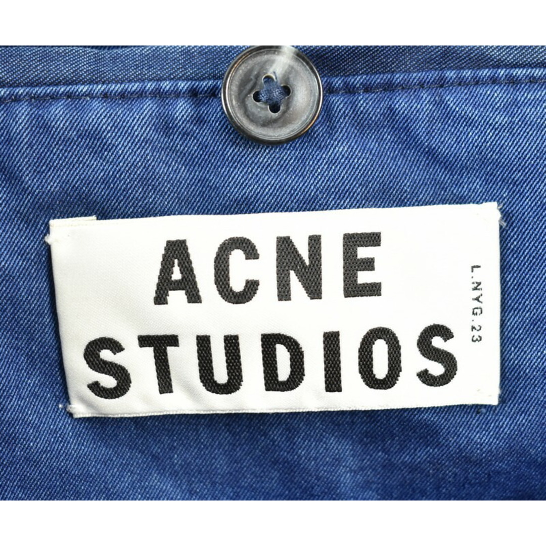 Acne Studios(アクネストゥディオズ)のACNE/アクネ　シャンブレーパッチワークジャケット　CINDY PATCH　サイズ：34　カラー：ブルー【rene】【中古】【古着】【USED】【221013】【yast】 メンズのジャケット/アウター(その他)の商品写真