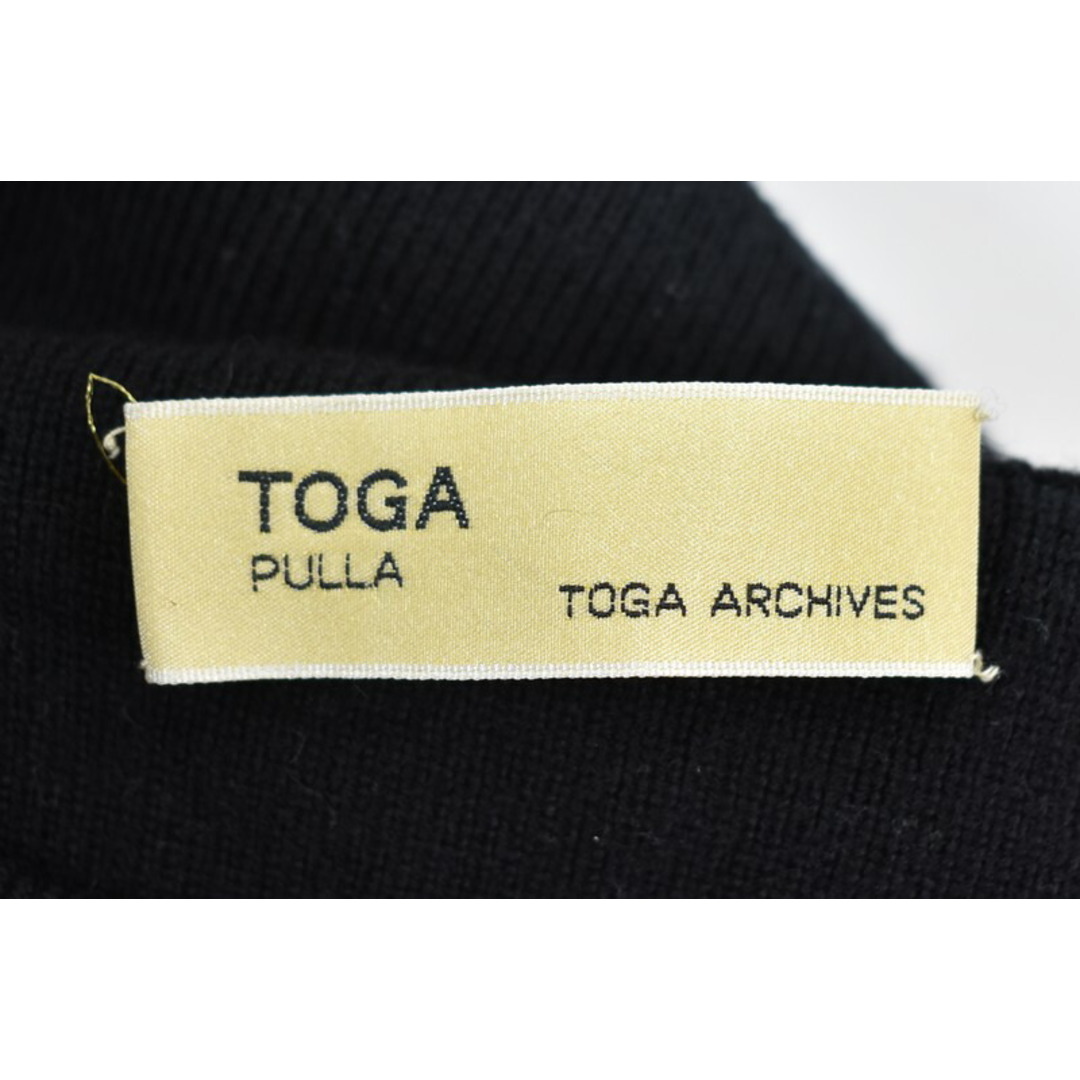 TOGA PULLA(トーガプルラ)のTOGA PULLA/トーガプルラ　シャドー迷彩レザー切替　ニットスカート　TP32-FG243　サイズ：1　カラー：ブラック/ネイビー【中古】【古着】【USED】【200101】【yast】 レディースのスカート(その他)の商品写真