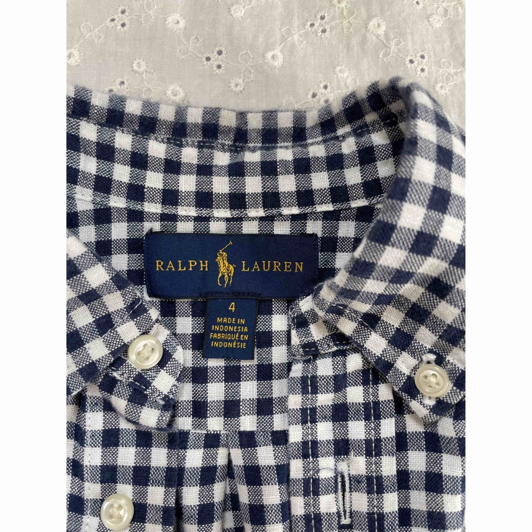 Ralph Lauren(ラルフローレン)の専用です　ラルフローレン　長袖シャツ　ギンガムチェック　110㎝ キッズ/ベビー/マタニティのキッズ服男の子用(90cm~)(Tシャツ/カットソー)の商品写真