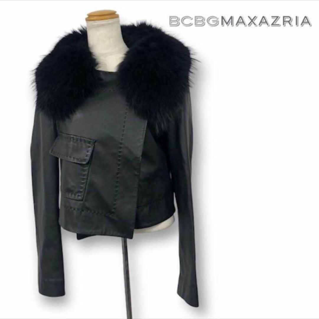 【送料無料】BCBGMAXAZRIA レザージャケット XS ライダースbulluratoレディース