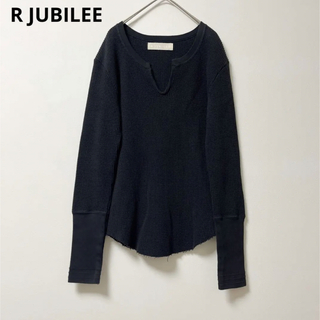R JUBILEE - R JUBILEE トップス　レディース　カットソー　サーマル　キーネック　黒
