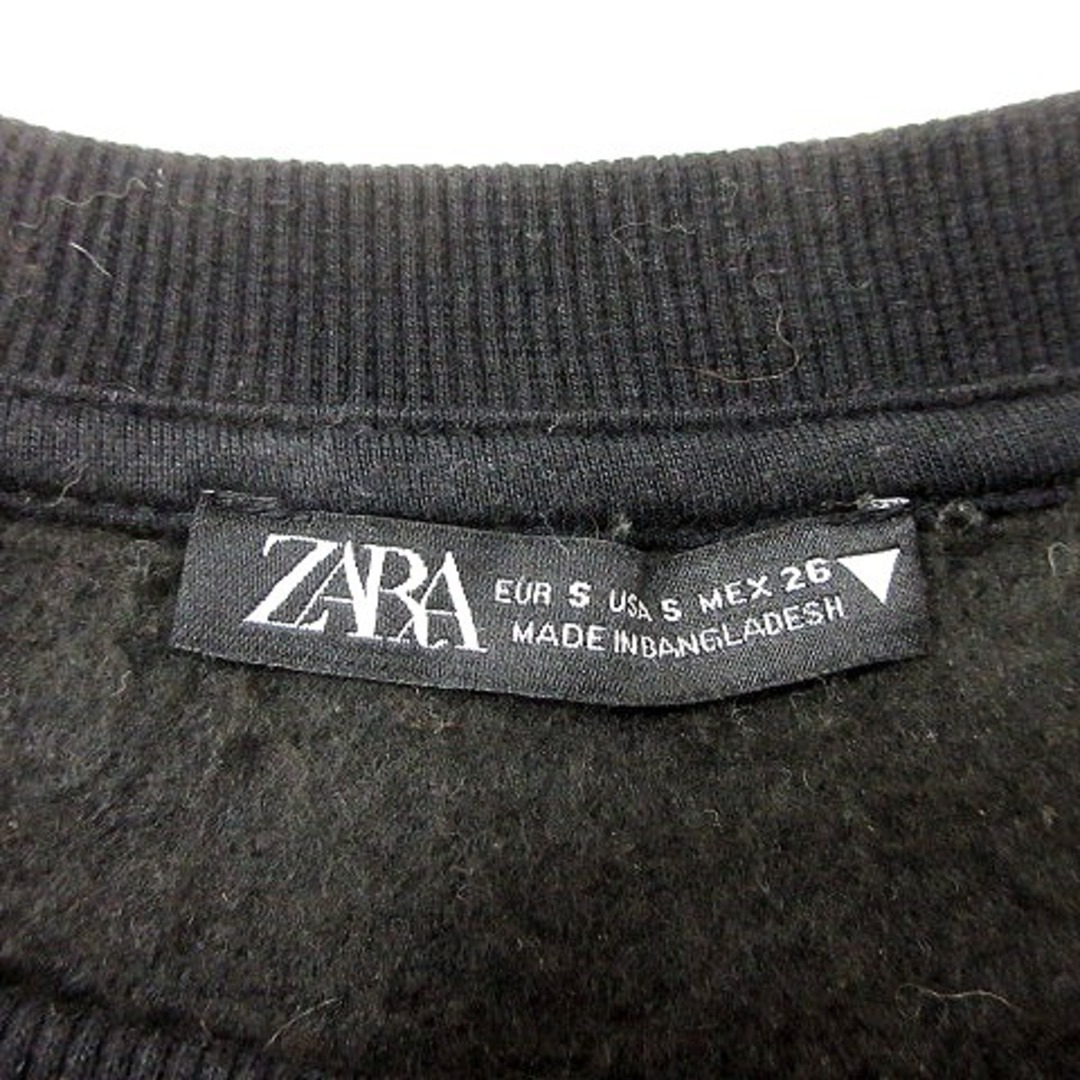 ZARA(ザラ)のザラ ZARA トレーナー 長袖 裏起毛 S 黒 ブラック /MN レディースのトップス(トレーナー/スウェット)の商品写真