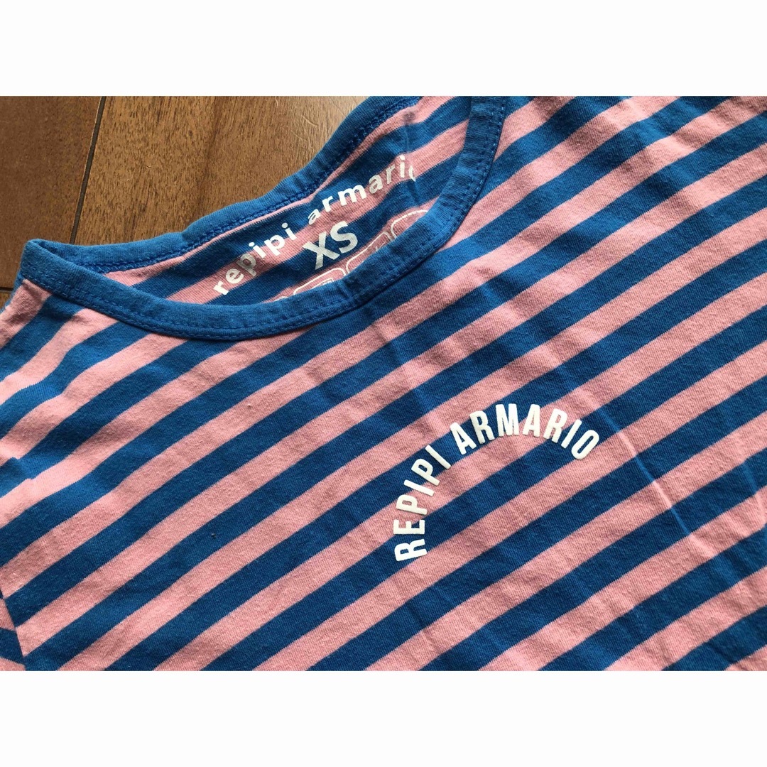 repipi armario(レピピアルマリオ)のrepipi  armario  ボーダー長袖Tシャツ　 XS 140 キッズ/ベビー/マタニティのキッズ服女の子用(90cm~)(Tシャツ/カットソー)の商品写真