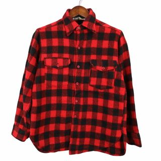 ウールリッチ(WOOLRICH)の70年代 WOOLRICH ウールリッチ 長袖シャツ アウトドア キャンプ 防寒 登山 レッド (メンズ L) 中古 古着 O4484(シャツ)