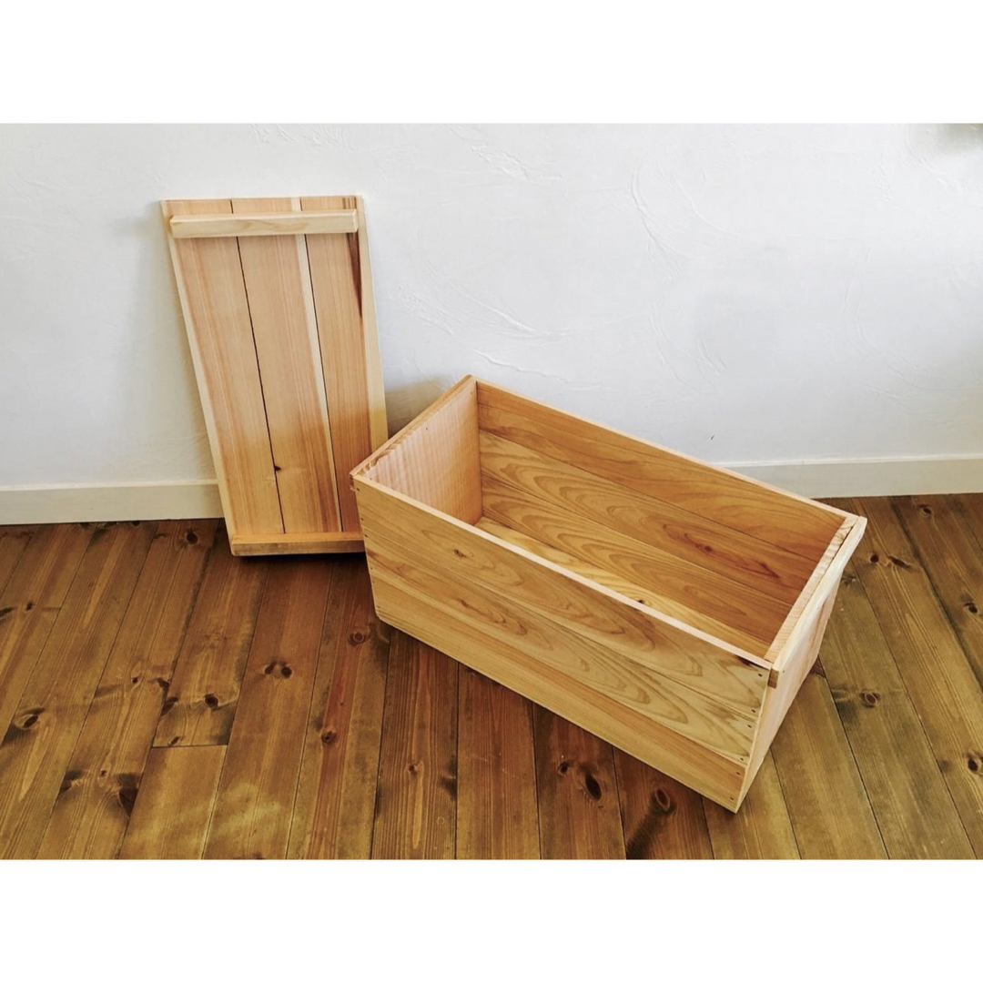 新品 蓋付 りんご箱 2箱 // ウッドボックス 収納 木箱 家具 キャンプdiy