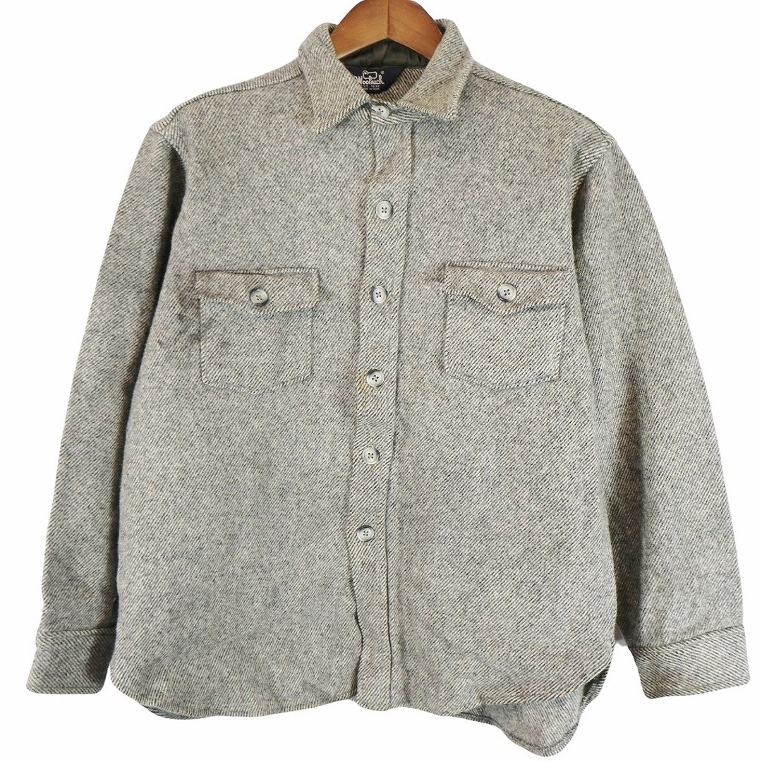 WOOLRICH - 80-90年代 WOOLRICH ウールリッチ ウール長袖シャツ グレー