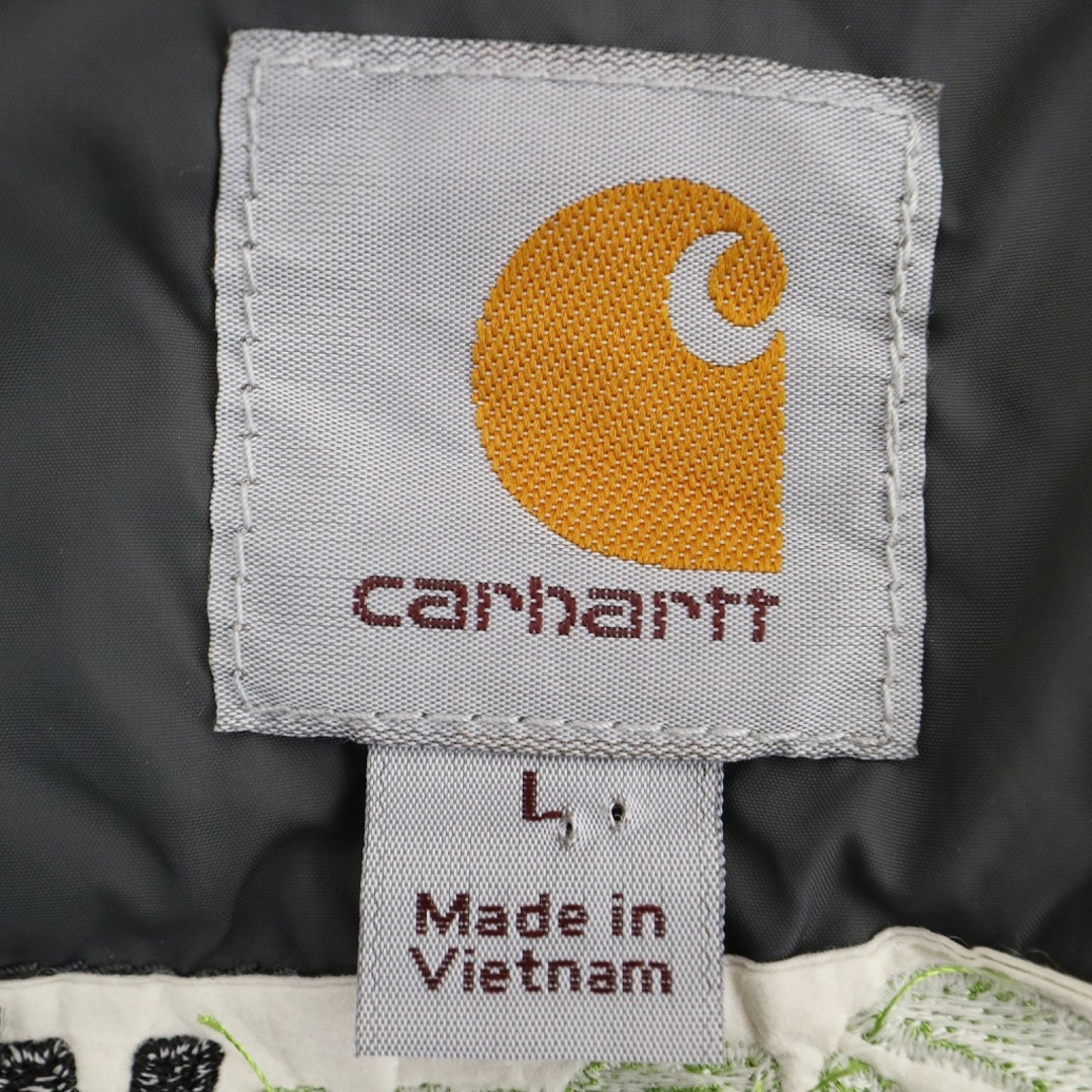 carhartt(カーハート)のCarhartt カーハート 中綿 ベスト ワーク 企業ロゴ ワンポイントロゴ グレー (メンズ L) 中古 古着 O4521 メンズのジャケット/アウター(その他)の商品写真