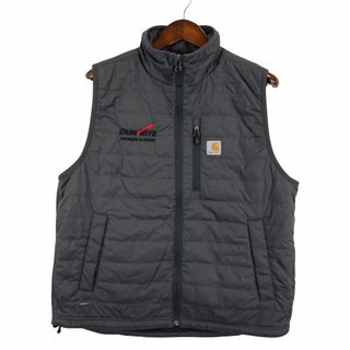 カーハート(carhartt)のCarhartt カーハート 中綿 ベスト ワーク 企業ロゴ ワンポイントロゴ グレー (メンズ L) 中古 古着 O4521(その他)